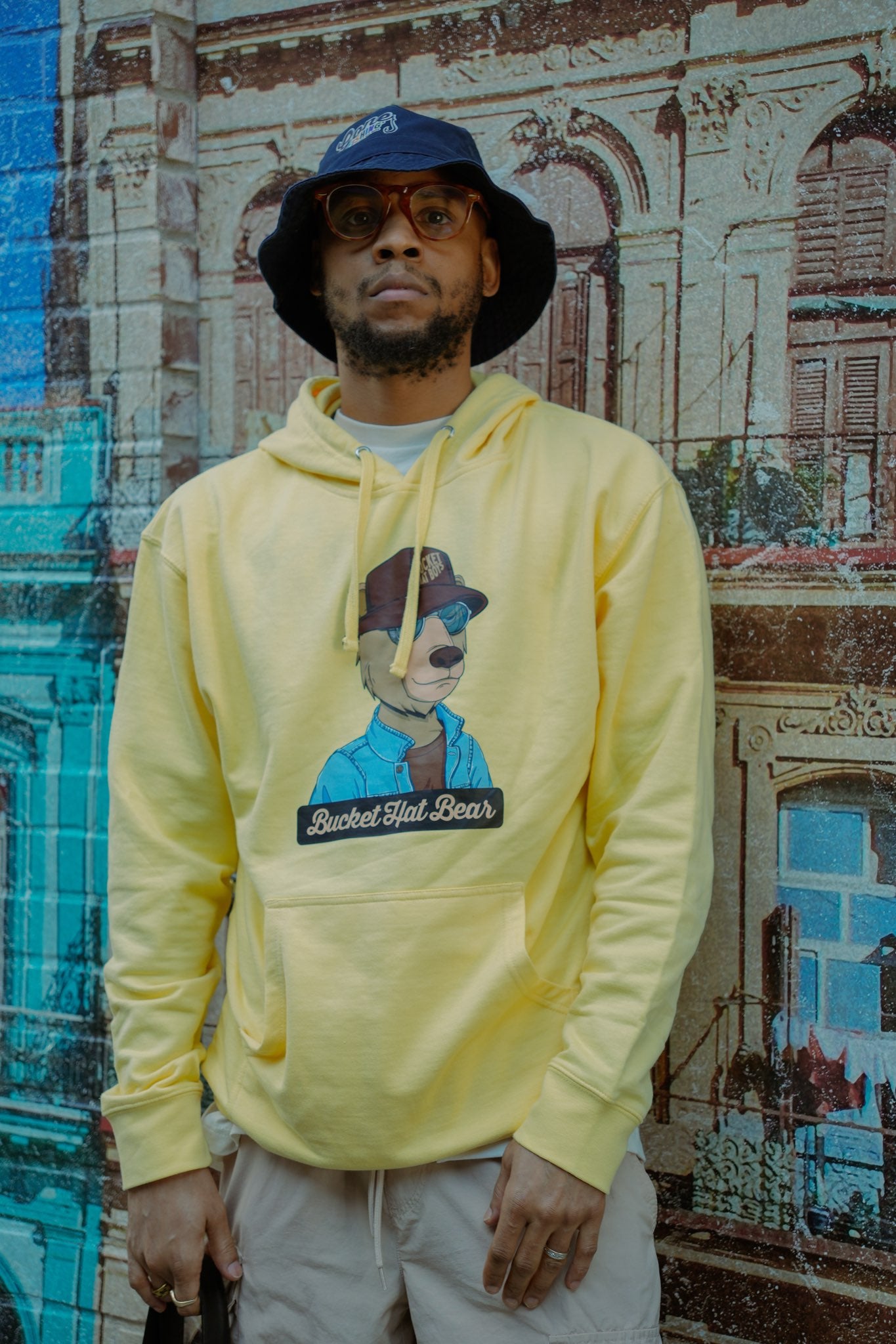 bucket hat bear hoodie