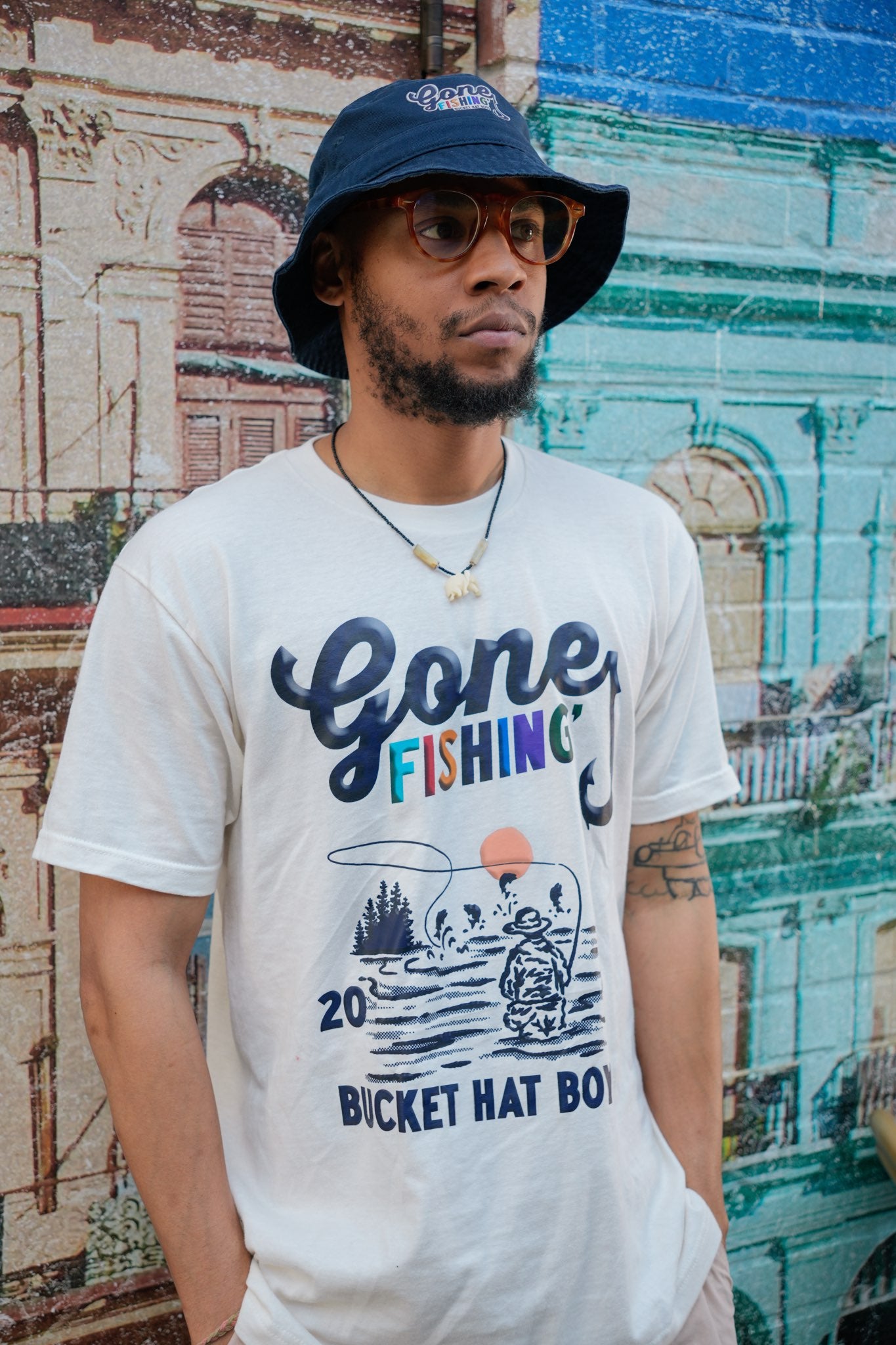 Gone Fishing 2025 Vintage White Tee