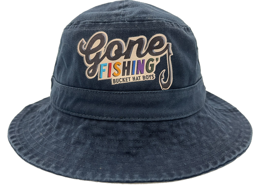 Gone Fishing Navy Bucket Hat